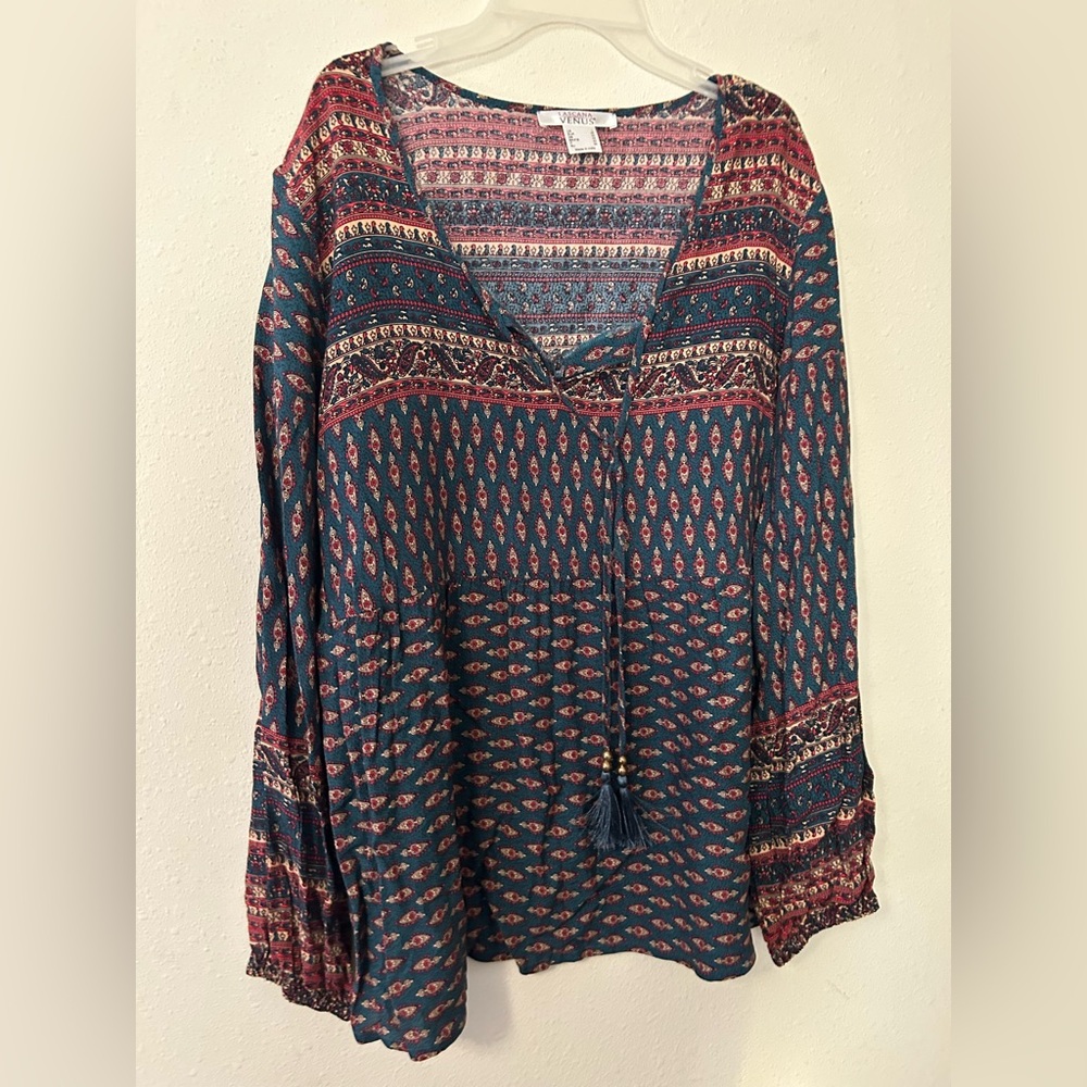 Lascana Venus Bohemian Teal and Red Women's Top